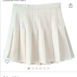 White pleated skirt